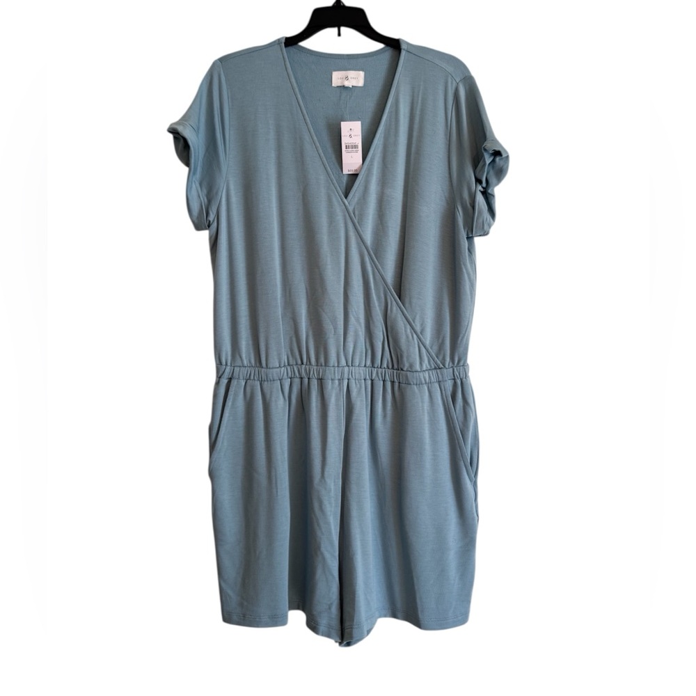 Lou & Grey Signature Soft Crossover Romper Blue/Teal